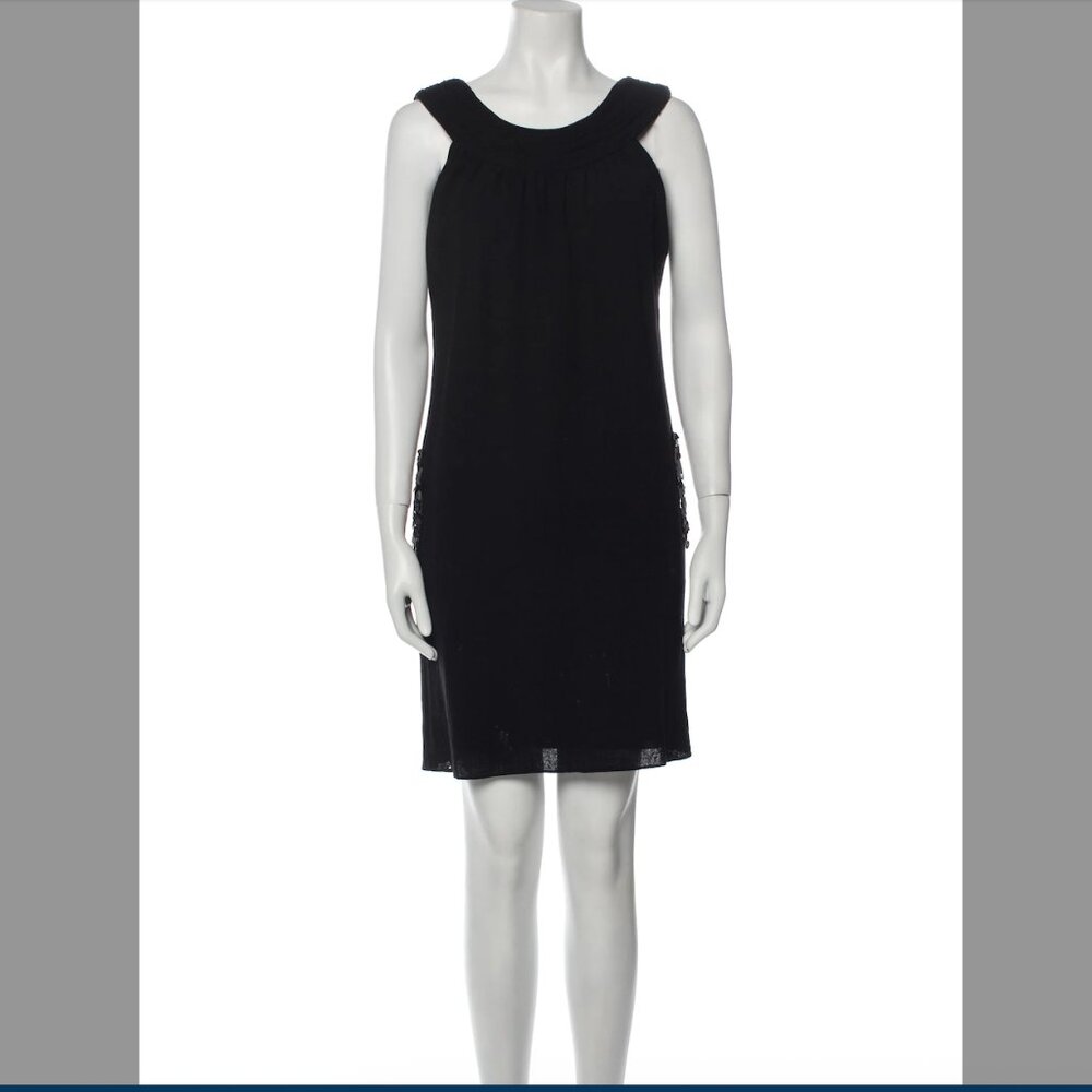 Vera Wang Black Sleeveless Evening Shift Dress Size 4